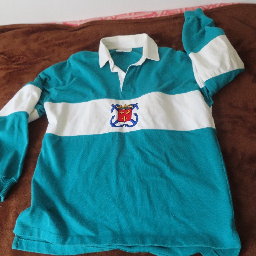 Vintage rare 80s Arrow Criterion Striped Polo Shirt  Collared Shirt Colorblock